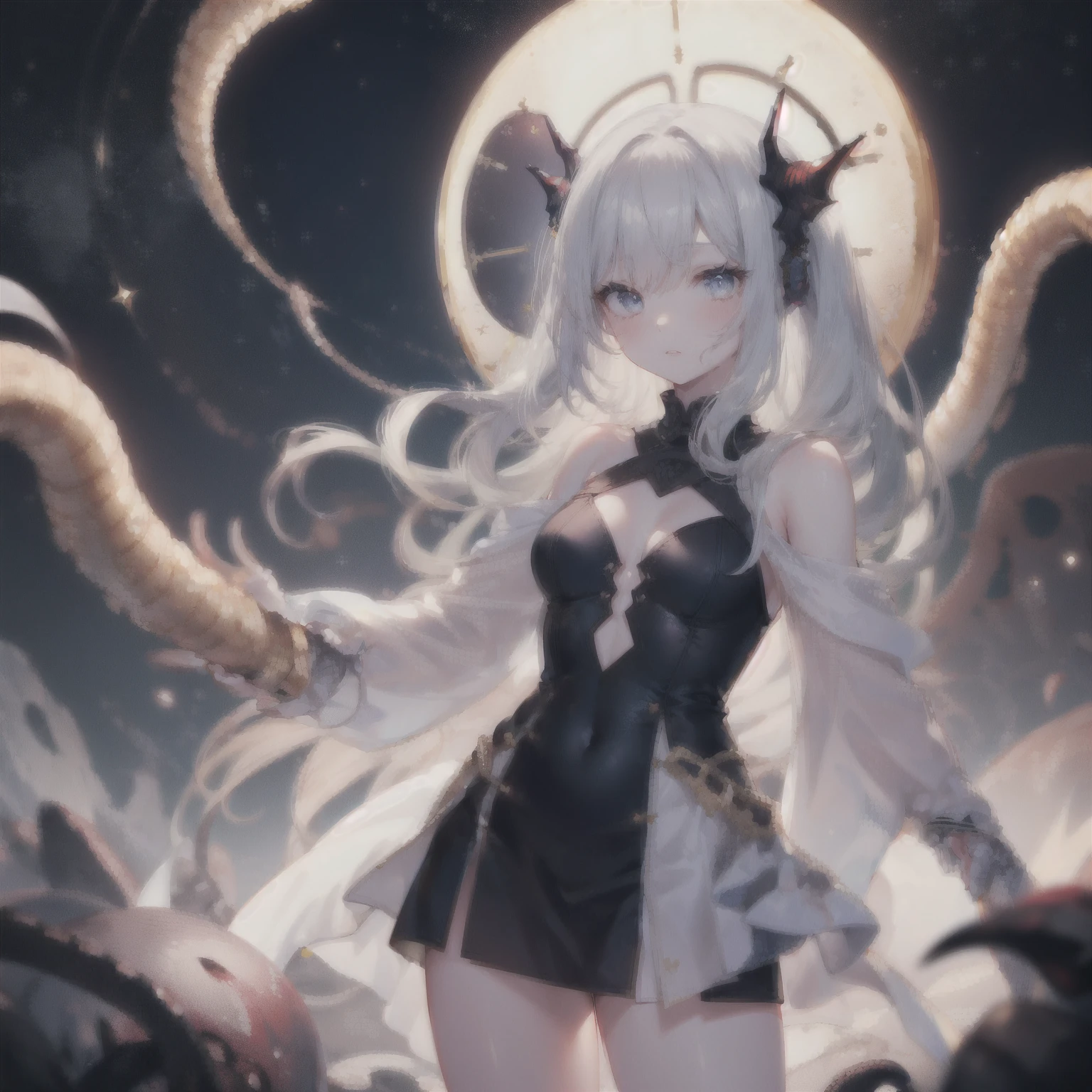 Masterpiece:1.2), Best quality, (illustration:1.2), (Ultra-detailed), Ultra - Detailed information, (细腻细致), (Intricate details), (Cinematic light, 最优质的背光), 清晰的线条, ((Cinematic light)), Bright colors,(Hyper-realistic), (illustratio), (A high resolution), (8K), (extremely higly detailed), (Most Best Illustration), (美丽细致的眼睛), (best qualtiy), (ultra - detailed), (tmasterpiece), ( wallpaper), (详细的脸), NSFW,lovemaking,enjoying,{tentaculata},((Tentacles reach into panties and underwear))),Incredible tentacles,Being played with by tentacles,Being played with by tentacles reaching into panties,(The body is bound by tentacles),(The arms are bound by layers of tentacles),white panties,NSFW,tmasterpiece,Incredible picture detail,(((Huge tentacles reach into the take up most of the screen))),((((Huge tentacles reach into the mouth)))),The tentacles are wrapped around the head,The legs are wrapped in layers by tentacles