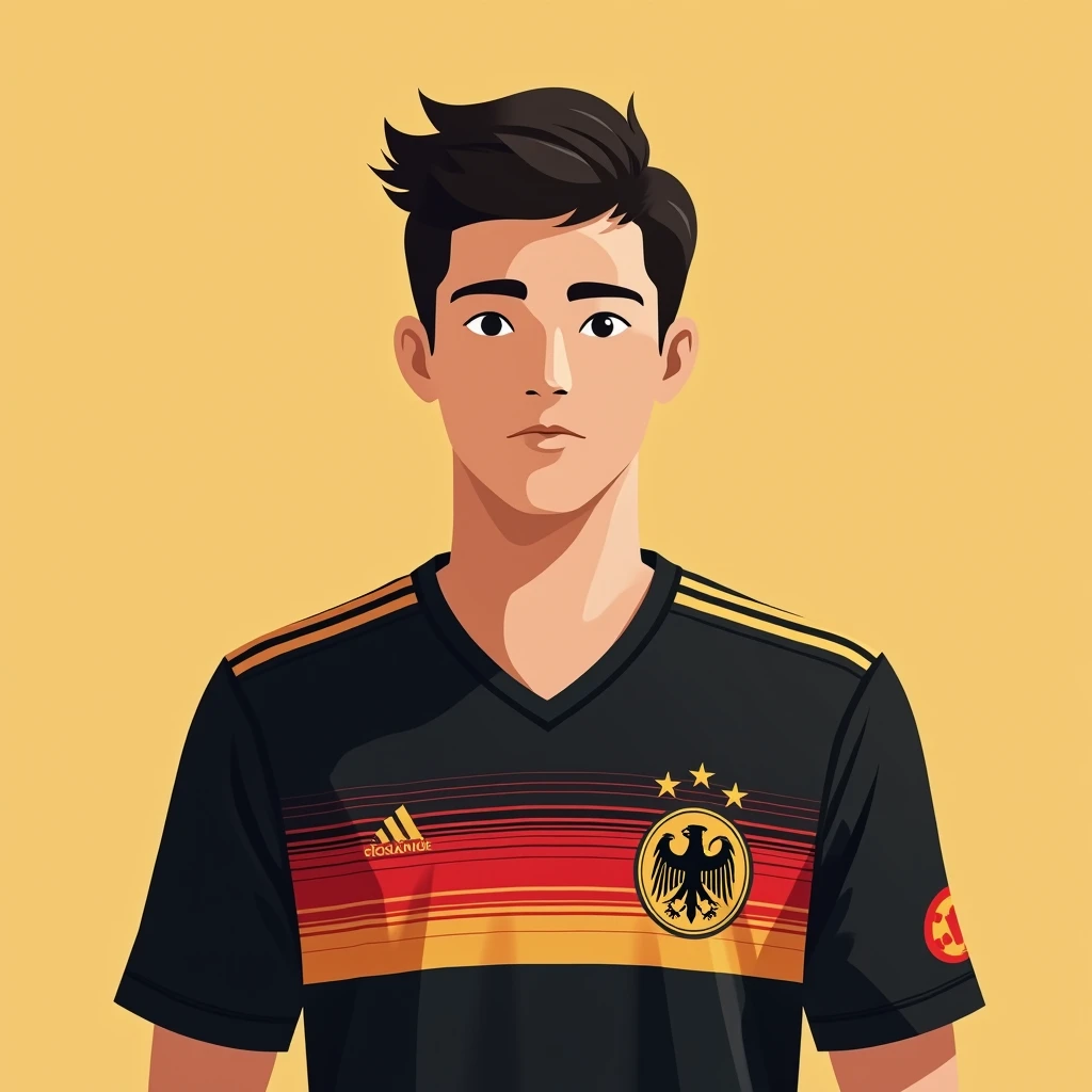 Joueur de foot espagnol quon voit entierement avec un maillot blanc et noir
Âge : 17 
Taille : 1m86
Poids : 
68kg
**Physique** :
_Description physique de votre personnage._
Visage : normal
Carnation : métisse
Yeux : marrons 
Sourcils : peu epais
Nez : petit
Bouche : normale
Pommettes et mâchoire : carrés
Menton : normal 
Oreilles : normal
Cheveux : mid taper noir
Pilosité : légère moustache 