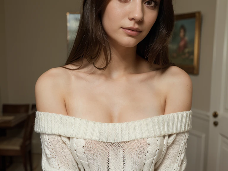 (((ultra realistic))) Photo, masterpiece, top quality, (pale skin), (Ultra detailed face and eyes:1.3), 1 girl, Adult, in a T-shirt, (Eye makeup, mascara) , ((large detailed lips)), ((ash wavy hair)), ((Chyolka)) , (Natural breasts), Slim waist. ((Posing)), photoshoot, studio (soft lighting), (The play of light and shadows), depth of field, bokeh, (special attention to skin detail: 1.2), Detailed leather texture, skin pores. (Airy atmosphere of the frame. Color range - delicate, Bright, white, Pink tones), UDR, ((Film grain)), ((rays)), ((glare of the sun)), ((waist up portrait, close to the camera)) , ultra detialed, small size breast