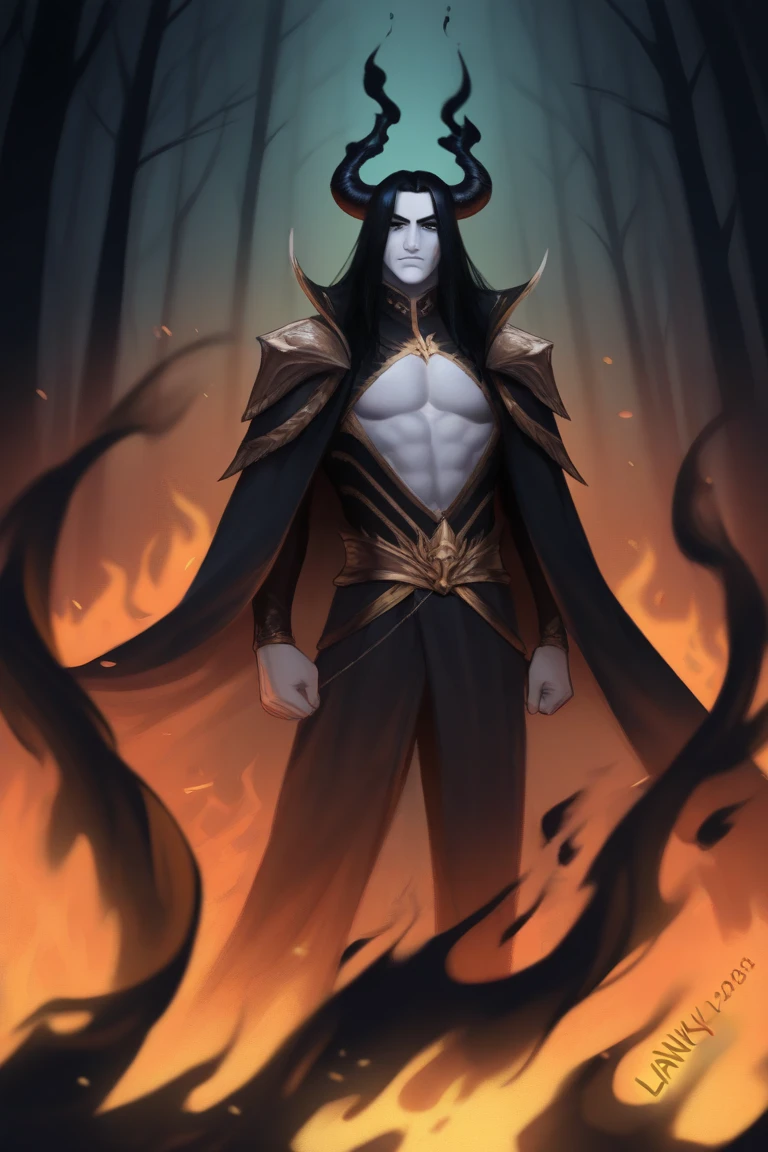 hades, o rei do submundo, rei dos mortos, estilo negro realista, inferno, chamas negras, morte, penis grande
