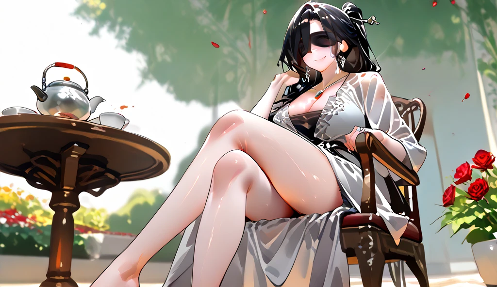 character girl 1,perfect body,odd eye,big breasts,big breasts,thin waist,Drooping eyes,long hair,wet clothes,Chirarism,valley,string pants,China dress,expression of embarrassment,slouch,thighs,open mouth,tongue out,Drool,Ahegao,bath,shower,surprise