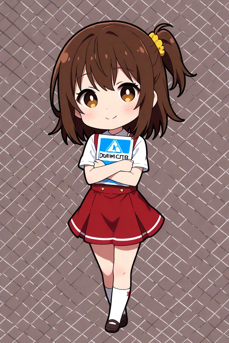 18 year old girl, large eyes, big eyelashes, thin eyebrows, half full cheeks, thick lips, brown and curly hair, Brazilian football shirt with the number 10 and the name Ronaldinho, showing the ass, pink panties, long white socks