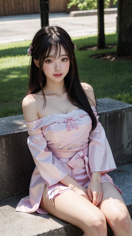 Master quality, highest quality, best picture quality, exaggerated details, goddess of moonlight cute 9 year old asian little girl with a shy expression, slightly squinted eyes, adjusting her hair, long eyelashes (long hair / very, very exaggerated big breasts, big tits / in petticoat dress tissue, ), posing sit in front of the camera, wet breast hanfu open v chest clothes, full body xianxia, high heel diamond, erotic, flower detail