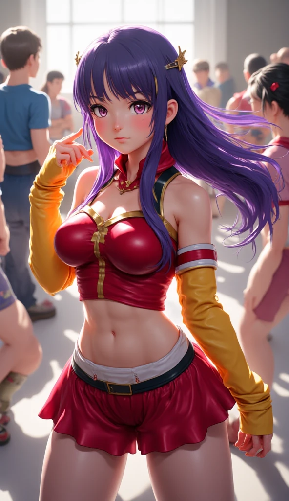 8k, ray tracing, vibrant colors, (1girl), (solo:1.4), (Kay Faraday:1.4), ponytail, hair ornament, black hair, green eyes, shirt, gloves, pleated skirt, belt, scarf, masterpiece, sharp focus, Best Quality, depth of field, cinematic lighting, very detailed clothes, (used condoms, condom belt, used condom belt, condom hair ornament:1.9), ((seductive smile)), thin red lips, closed mouth, Perfect eyes, perfect hair, Rich in details and textures, masterpiece, Best Quality, beautiful girl, Sun light, chiaroscuro, (perfect hands:0.7, Clean hands:0.7), ((((Professional photography)))), ((Dream)), Whole body
