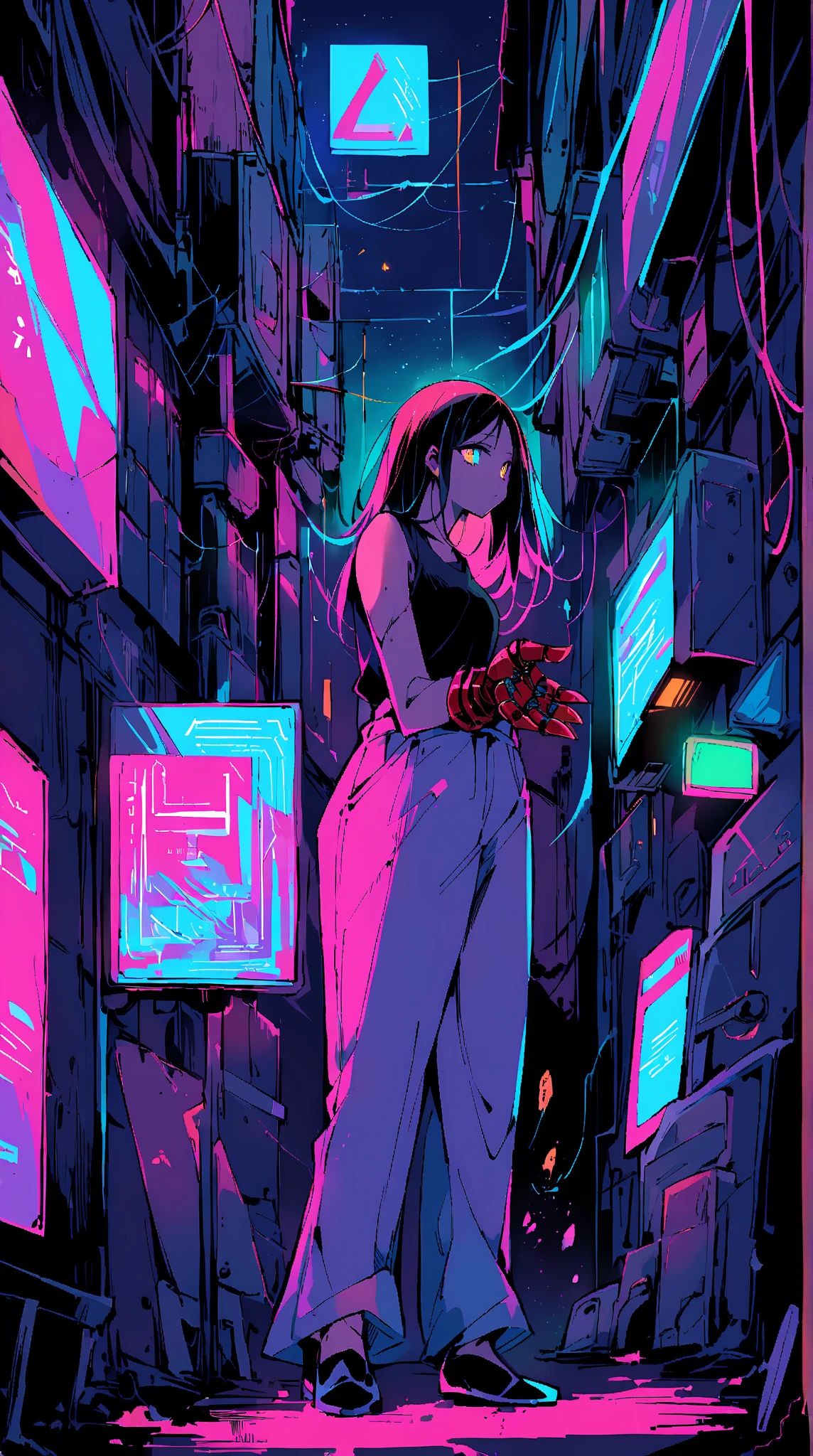 nvinkpunk, detailed portrait vanpire neon operator ((sks woman)), cyberpunk futuristic neon, reflective puffy coat, decorated with traditional japanese ornaments by ismail inceoglu dragan bibin hans thoma greg rutkowski alexandros pyromallis nekro rene maritte illustrated, perfect face, fine details, realistic shaded, fine - face, pretty face