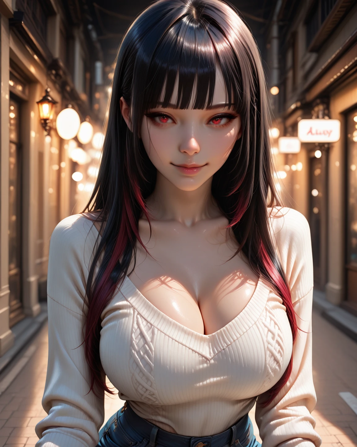hair bobbles, wince, longeyelashes, solid circle eyes, light smile, ear blush, fang, Surrealism, drop shadow, anaglyph, stereogram, tachi-e, pov, atmospheric perspective, 8k, super detail, ccurate, best quality, (masterpiece:1.4), (8k, photorealistic, RAW photo, best quality: 1.4), japanese, 1girl, beautiful face, (realistic face:1.4), (caramel hair, long hair:1.3), beautiful hairstyle, beautiful detailed eyes, (best ratio eyes:1.5), attractive, ultra high res, ultra realistic, highly detailed, best ratio, (detailed face:1.4), looking at viewer, red lipsticks, purple eyes, (the best ratio of the number of fingers:1.5), ((high proportional realistic breasts, realistic medium breasts):1.4), slender body, (full body visible:1.5), portrait, photography, detailed skin, realistic, photo-realistic, highly detailed, full length frame, High detail RAW color art, lingerie, (best ratio of body anatomy:1.2),
