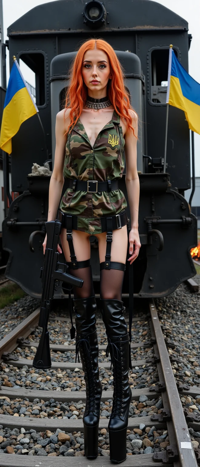 Ultra-realistic 16K CG, masterpiece, Best Composition, Photo quality, work of art, beautiful woman 25 years old, dressed in the uniform of female university drummers, Close-up, Lower body naked, Legs bare, There are no panties, no skirt, Very beautiful face, Science fiction, cyberpunk, The Distant Future, Against the background of the impregnable citadel of the empire, in the background are tall battle towers with huge heavy cannons, Detailed Imperial Star superdreadnought , high-heeled shoes, white lace thigh-high stockings, white shako, high detail, Lots of elements, flying transports, on the head is a shako with a high white plume, pompom and kutasa, no drum, Against the background of the impregnable citadel of the empire, in the background are tall battle towers with huge heavy cannons, Detailed Imperial Star superdreadnought , side view, high detail, Lots of elements, flying transports, flying cargo ships, crane, Manipulators. Sun rays, Along the sides there are many detailed artillery batteries., The Distant Future, coastal fort shells a ship, Napoleon'A huge army'Arrows and Murat'Cavalry Advance, hundreds of pieces of equipment, general battle, армия Lots of elements, soldier, war,