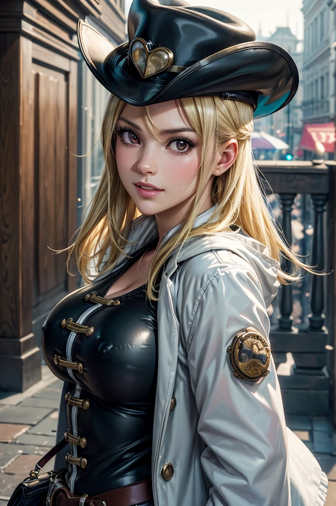 masterpiece, highest quality, (beautiful face: 1.1), (realistic: 1.5) (blonde witch, marisha becker, 30 year old female, fire magic: 1.3), Upper body