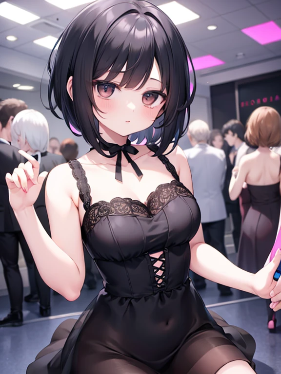 Arima maybe、medium short hair、table top、High resolution、lots of girlultiple girls、lots of girls、large crowd、かわいいlots of girls、big and full breasts、naughty body、underwear only、See-through、pink lingerie、throw、、whole body、Are standing、looking up at me、confused face、blush、black pantyhose、female shape'Private parts are clearly visible、I can see the nipples、waitress uniform、white shirt、navy checkered skirt、micro mini skirt、very short skirt、Department store、shop、Many people々、in the crowd、bare chest、show your chest、from below、Low - Angle、Holding the tray、put the chest on the tray、Breast milk comes out from the nipple、Breast milk squirts out of the nipples、A lot of milk comes out from the nipples、A glass with milk、黒いパンスト