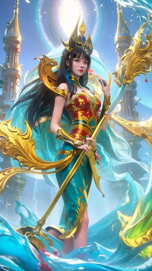 a close up of a woman wearing a red hood like a ruby wearing a patch over one eye, shadowbringers cinematic, 4 k detail fantasy, a beautiful fantasy empress, game cg, xianxia fantasy, xianxia hero, 2. 5 d cgi anime fantasy artwork, cinematic goddess close shot, ruan jia and artgerm, wow 4 k detail fantasy, hyperdetailed fantasy character, smile beautifull.