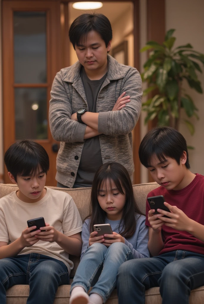 Please make a real photo of North Korean youths gathering together and secretly watching South Korean dramas.. I'm watching a drama on a small monitor in my room., There are friends around me with nervous expressions.