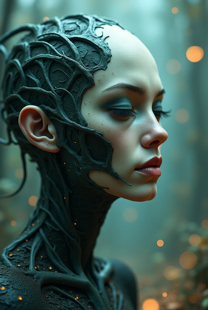 themes such as the power of the subconscious mind,dreams,death,eroticism,Freudian symbolism,and the intersection between human and animal are often explored in surrealist photo,8k,digital art,macro photo,quantum dots,sharp focus,cinematic,1girl,chinese young girl,starship,style by H.R. Giger,<lora:SDXLHighDetail_v5:0.6>,<lora:æ°_lora:0.8>,fear,a tense expression,face tattoo,