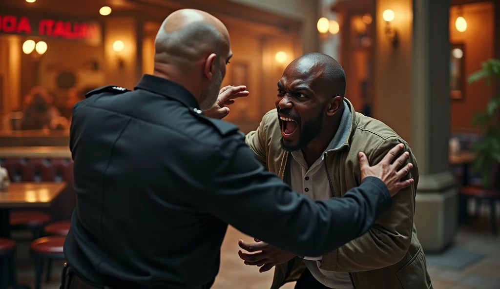 black man being abused by a white man