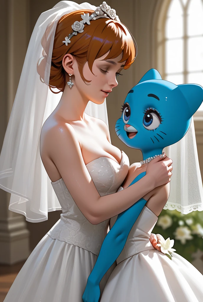 furry female, solo, dot_warner_shoujo, , (wedding dress:1.2), smile, looking at viewer, mountain, river <lora:dot_warner_shoujo-000004:1>