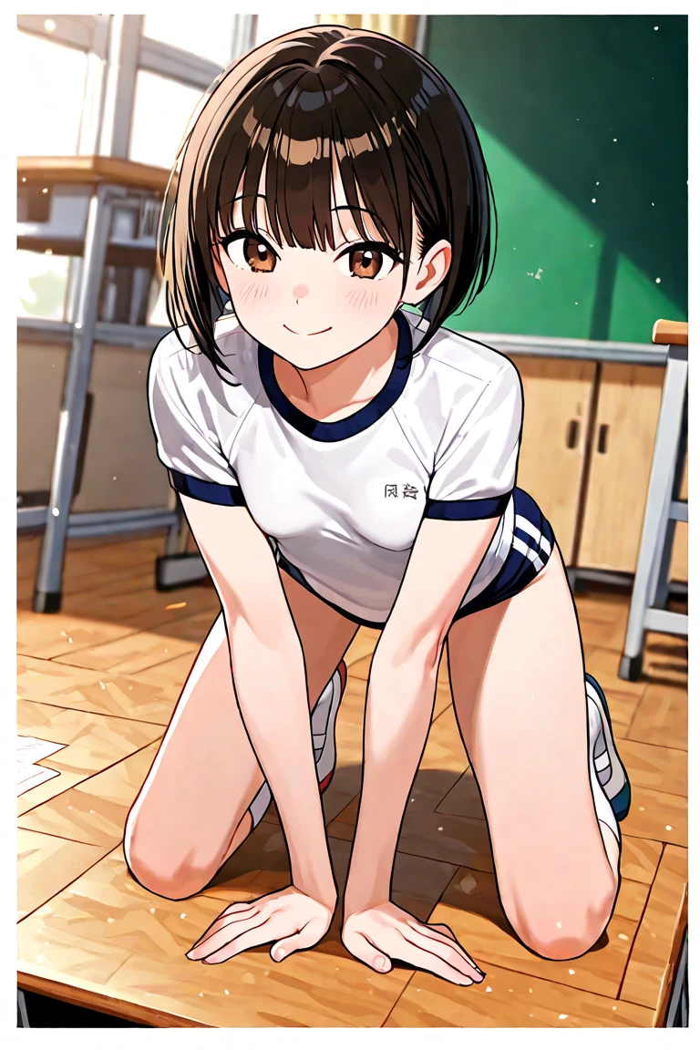 ((open legs))、(get your knees up:1.5)、Cross-legged、floorにsit女の子、Cross-leggedをかいてsit女の子、physical education sitting、sit、floor、gym storeroom,