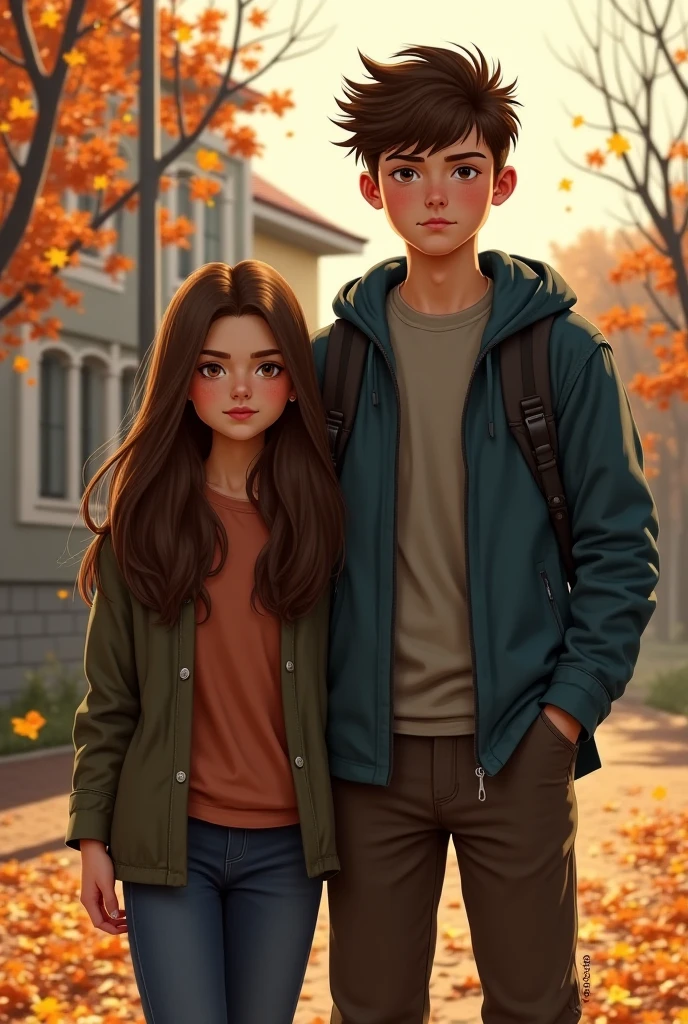 Medium shot, couple, one man and one woman, deep forest, adventure, frolic, happiness, smile, storm jacket, sweater, jeans, pretty eyes, playfulness, surrealism, cinematic lighting, 8K, 16K, masterpiece, high detail, high quality, high resolution, award-winning, best quality, accurate, skin texture