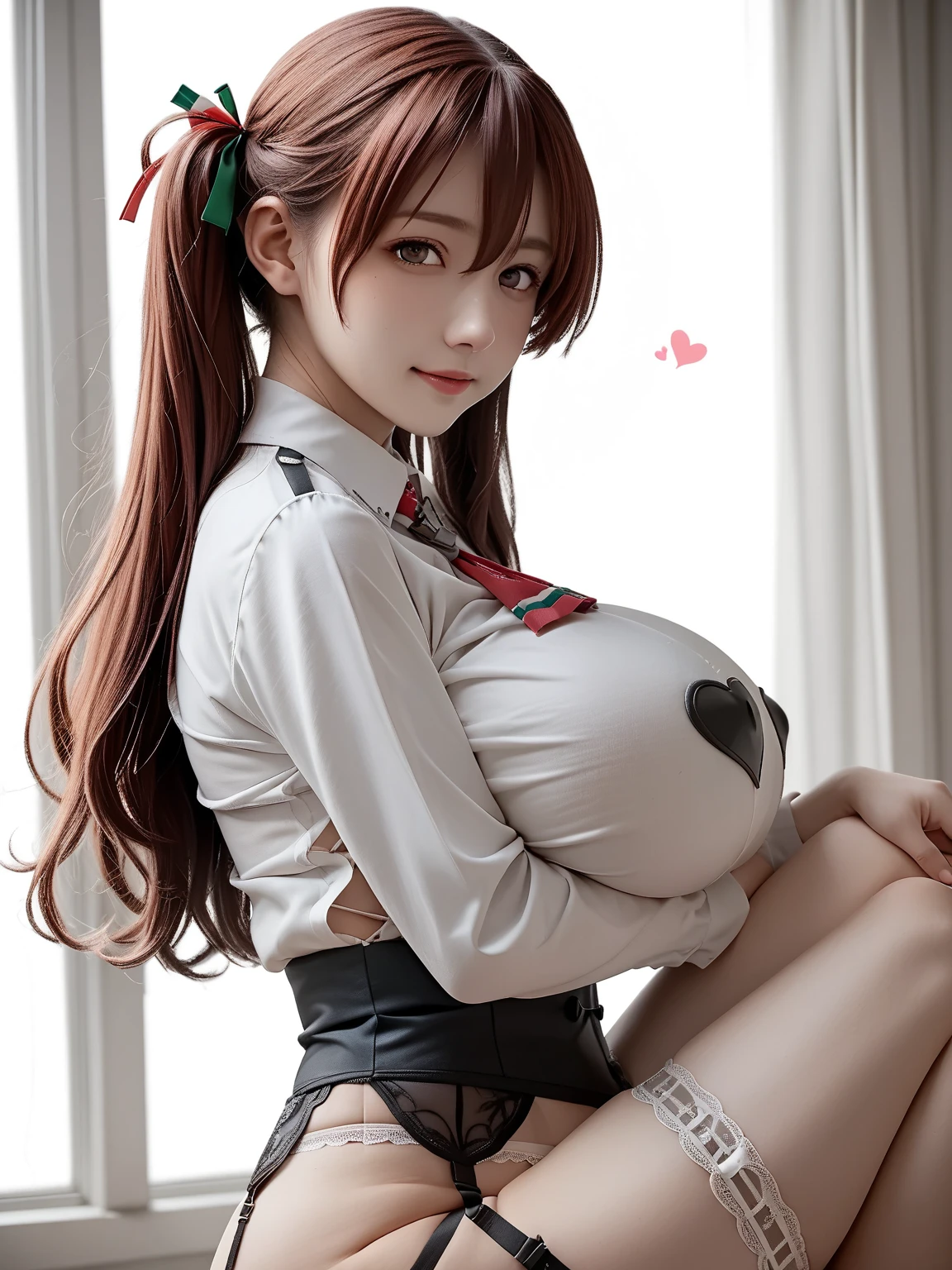 Realistic, masutepiece, of the highest quality, (Detailed eyes), One High School Girl, huge-breasted,  Night, cafes, microbikini wedged in, string only micro bikini,  ((Twin-tailed)), White Apron, Puffy Short Sleeves, between breasts, Large tray, Center opening, a bow tie,  Shy smile, embarrassed, (Look up), Short maid skirt, Maid headdress, (Whipped cream on the breast)、bra very、On whipped cream 、Strawberries in whipped cream、((Whipped cream hides important parts))、(Hide with strawberries)、Hide with whipped cream、(Hide with strawberries)、(Hide strawberries and areola)、((Strawberries in whipped cream))、panties on、Strawberry Print Bikini