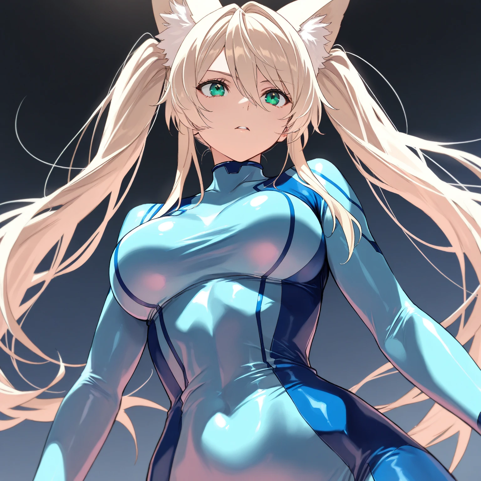 best quality,<lora:add_detail:0.3>, (1girl, solo, adult female, mature female), <lora:detailed_eyes:1>, <lora:concept_goodHands:1>,
<lora:concept_kitsuneAi:1>, (furry:1.2, fluffy fur:1.2), detailed fur, fox girl, claws, (body fur:1.4), fox ears, fox tail, 
<lora:character_samusAran_(samus aran):0.9>, blond hair, ponytail, skin tight, muscular, biceps, leg muscles, samus aran, narrowed eyes, serious face, ponytail, hair tie, blue gloves, blue bodysuit, long sleeves