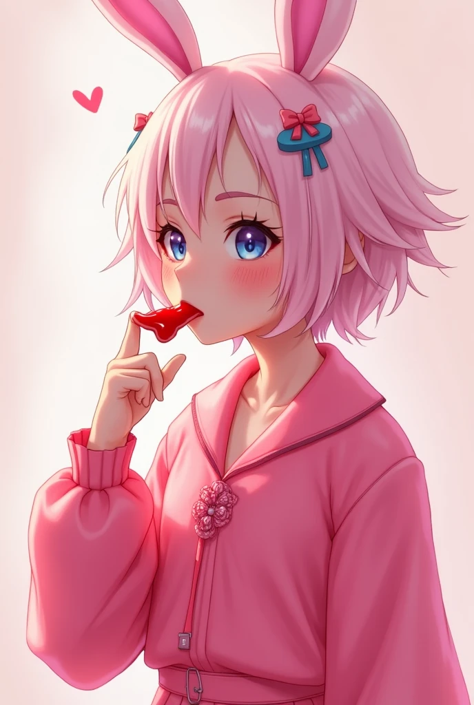 Boy with pink hair, hoodie, skate, Messy Hair, (eye:1.5)