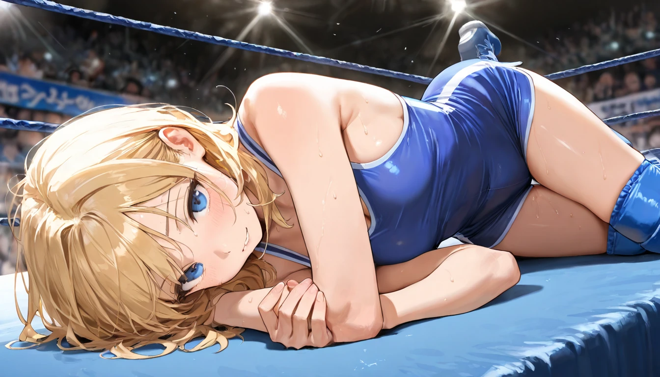 (((masterpiece))),(((best quality))),(ultra-detailed,high resolution:1.2),(illustration),((an extremely delicate and beautiful)),(detailed background), full body, reverse suspended congress, looking at viewer, sex, sex from behind, x-ray large penis, motion lines, (((wrestling ring)))), ((1petit girl)and(1boy)), (height difference),hetero, ((((1petit girl,short stature)))), ten years old, (slender body:1.4), (long hair, french braid),straight hair, blonde hair, light blue eyes, ((((flat chest)))), covered navel, collarbone, pale skin,shiny skin,((She wears one piece swimsuit,frilly swimsuit, hair ribbon)), ((((panicking)))), (wavy mouth), open mouth, (trembling), (cum on clothes:1.4),cum on body,excessive cum,cum facial,bukkake,cum on hair,cum in pussy, clothing aside, clothed, (1boy, tall stature:1.4), muscular, large penis, ((((he has hair)))), he looks ahegao, text,