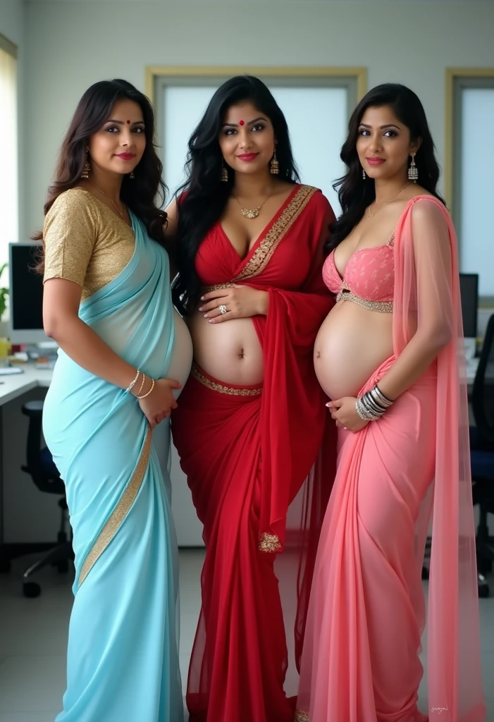 cute beautiful girl in stylish modern saree with hot mood cute pic with pregnant with baby