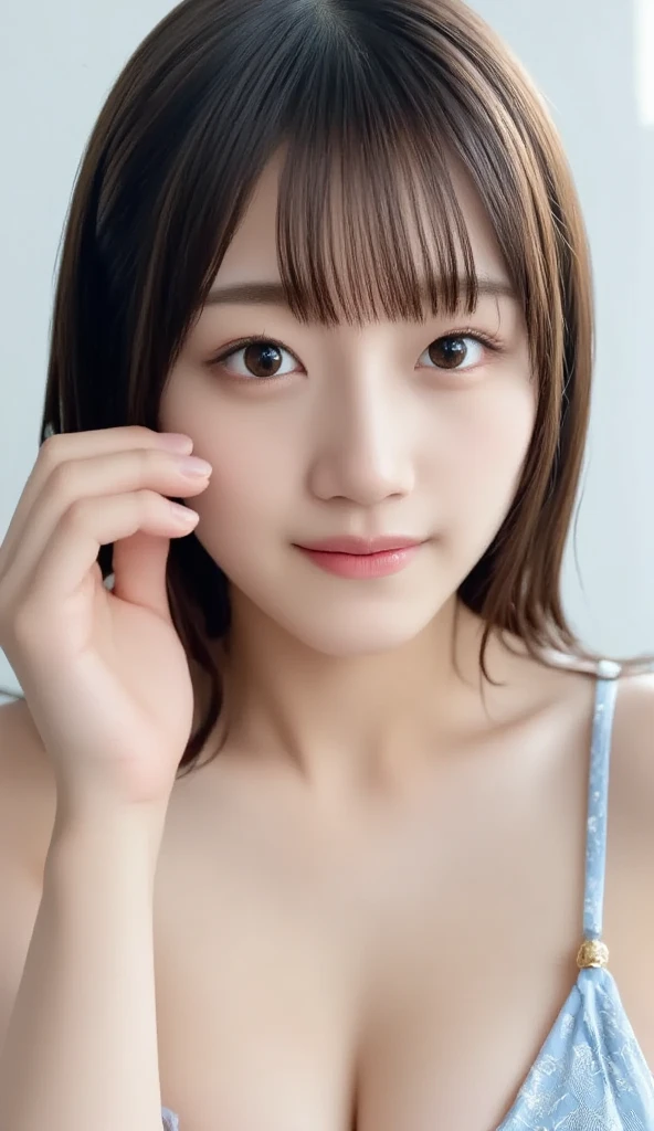 masutepiece, Best Quality,
Ultra-detailed, finely detail, hight resolution, in 8K,
((Photorealsitic:1.4, Raw photography, 超A high resolution,Top image quality: 1.4)),
Wallpaper,
((Composition that includes the perfect whole body)),
Beautiful detailed eyes, Natural Color Lip,
((toppless:1.5)),
((Random and cute hairstyles)),
((Random and cute poses)),
((Colossal tits、cleavage of the breast:1.2)),
((Random sexy sheer underwear:1.5)),
((A big smile that makes you squint)),
((breastsout、under look eyes、Mole on the arm:0.9)),
((From above)),
((lying on the bed)),
((all-fours)),,
(())
very detailed and professional lighting、
((Randomly join hands:1.5))、
((thigh visible、I can see panties:1.5))