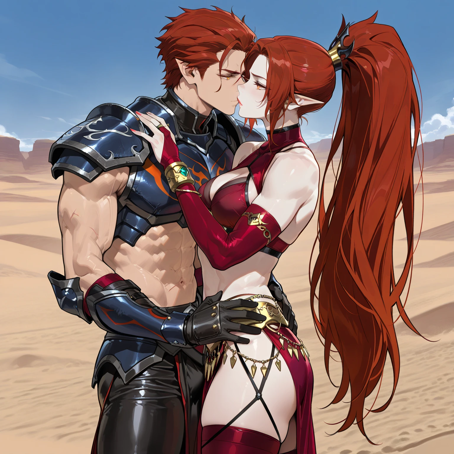 ((masterpiece, Highest quality; 1.3)), Great quality, Beautiful details, Very detailed, Ultra-fine, 16K, Exquisite, Absurd, High resolution, Beautiful background, Detailed Background, Beautiful Eyes, Beautiful Skin, Anime Style, 1 giral,cowboy shot,Dirty Pair's Kei,NUDE, naked, Bushy red-haired beauty, Narrow waist , Narrow waist, Thin thighs, Thin legs, Slim legs. Thigh Gap, Showing pussy, skinny, Small waist, Cyberpunk City Background, Holding a retro space gun, head band,