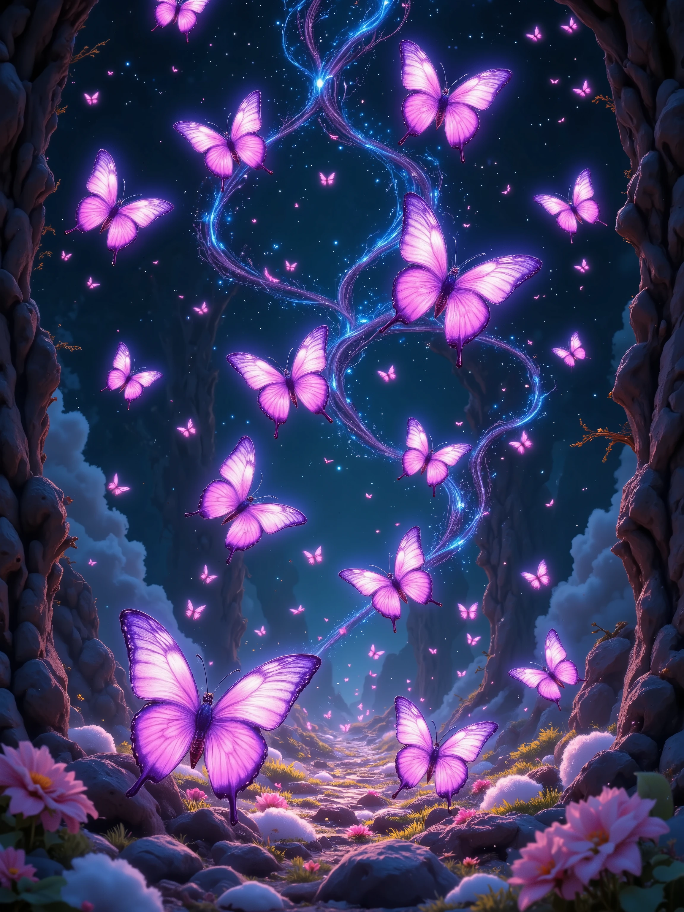 ((Best Quality)),( super high definition),(Super detailed),( detailed description ),((The best CG)),(masterpiece), (Valley of Butterflies:1.3)
Nobody Knows A Flock of Butterflies Holding Their Purple Feathers in a Winter Valley
No matter when spring comes around, the purple color fades and a group of butterflies that won't make it through summer
It's a butterfly that has transformed several times, if you want to keep flying forever, abandon the appearance of a butterfly and only change to your heart; a butterfly that has transformed several times if you want to keep dancing forever, throw away the illusions of the past and change like the wind
It's a butterfly destined to perish, don't be so sad, it's not that sad that it can fly even once, it also has a life to return to the earth, it's a butterfly doomed to perish, if you want to keep flying in the sky, sleep while believing that one day you can become an angel
A group of butterflies dreaming of spring by shedding purple feathers in windy winter valleys