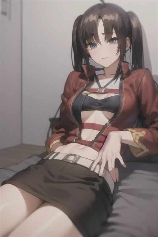 NSFW、Misato Katsuragi, Misato Katsuragi, Long hair, (Brown eyes:1.5), Blue hair, Purple hair, Breaks have, Dress, Bare shoulders, Jewelry, Jacket, earrings, Open your clothes, Sleeveless, Necklace, Black Dress, Open jacket, Sleeveless dress, beret, 丈の短いDressース, red headwear, Red jacket, Cross Necklace, BREAK looking at viewer,, a bed, BREAK (masutepiece:1.2), Best Quality, High resolution, Unity 8k壁纸,(Beautiful detailed eyes:1.6), extra detailed face, Perfect Lighting, extremely details CG, (Perfect hands, Perfect Anatomy),Sweat sweat、Staging、(((liquid that gives a sexual impression)))、(Juice)、a bedに手をついている、stuffy々and facial expressions、1 girl in、Open legs、Shy、"Angle from behind)