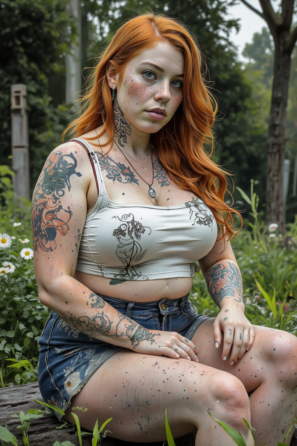 <lora:tattooedgirlv1:0.9> masterpiece, best quality, (photorealistic:1.4), a photo of a beautiful woman, tattooedgirl, full body, nude, field of wheat, skinny, medium breasts, blonde hair, blue eyes, smile