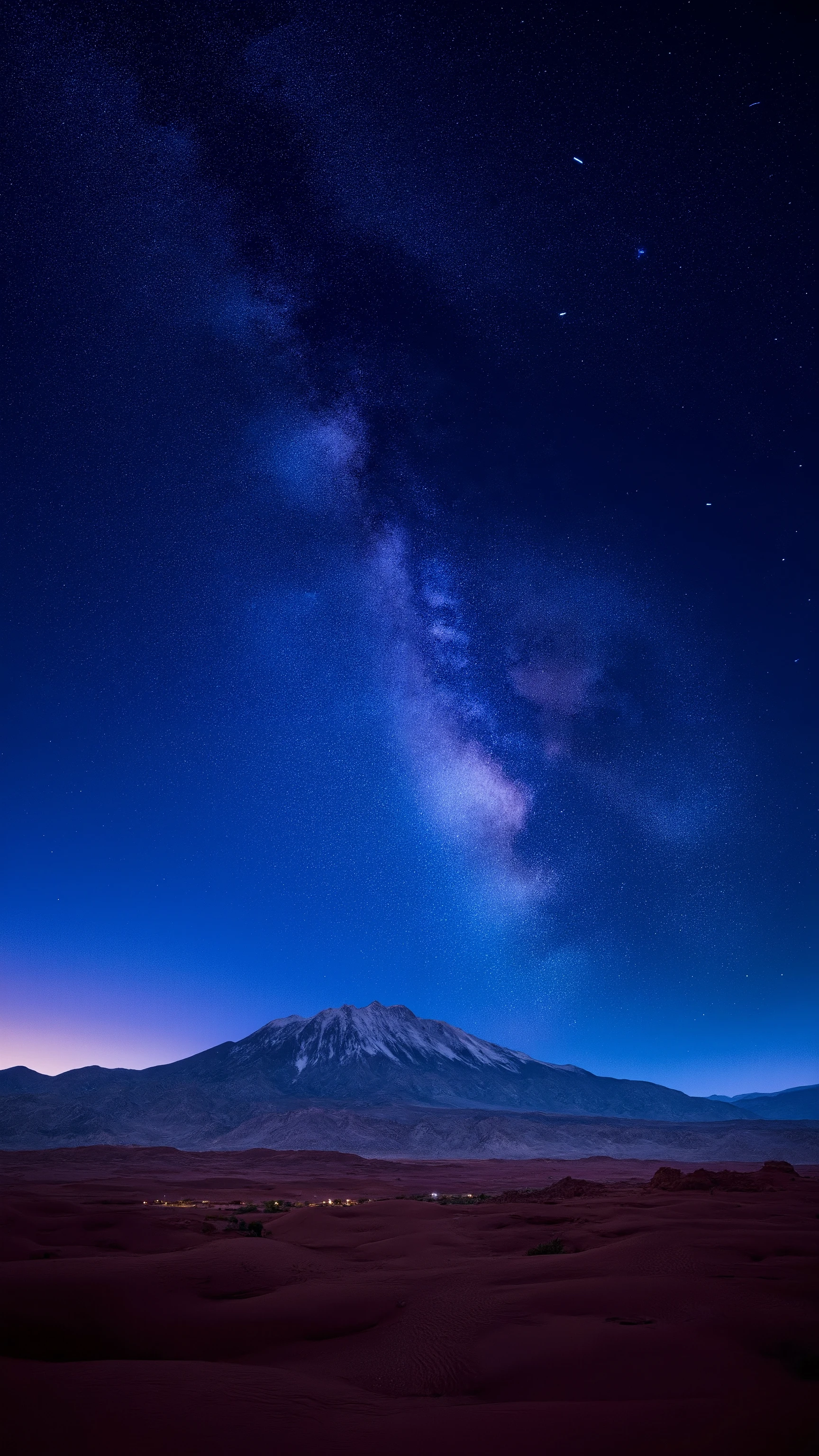 In high resolution images、 panoramic high resolution images of the night sky、Beautiful spectacular images、Pre-dawn sky、 incredibly beautiful night sky 、 The stars in the night sky harmonize with exquisite deserts and cacti、 (Stars are protagonists) depth of field effects 、 imaginative starry sky 、high-end color matching for high resolution images、 Baja California peninsula、カラフルな尾と流れ星☆壮観、four corners、16k、With the Milky Way in the background 。