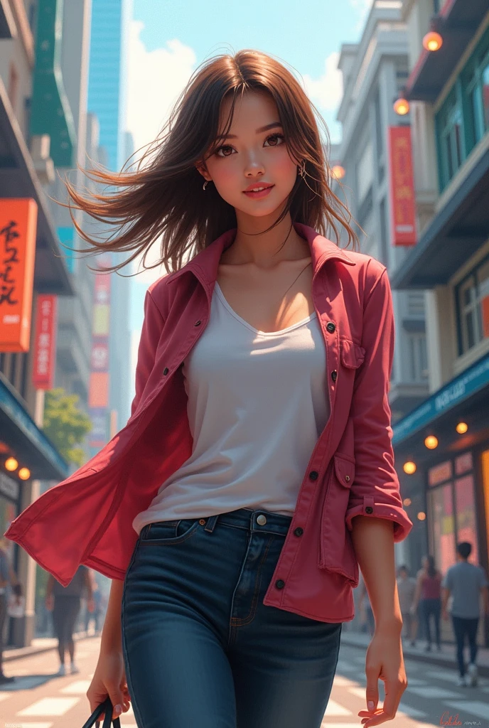 Realistic, Ultra High Pixel, 16k, girl, sixteen years old, very young, very thin, thin figure, intricate, (radiosity), (highest quality), college campus background, college campus, Chinese style residence, Chinese street, sunshine, flowers, an innocent beautiful sunny asian girl, very thin, lazy, casual, smile, smile casual, lazy smile, oil painting style, digital art oil painting, Steve Henderson style, digital expressive oil painting, inspired by Richard Schmid, Stunning digital paint, masterpiece, HD, Ultra HD, 32k, oil painting style, digital oil painting, Henry Asensio, WLOP painting style, Pino Dianey style, Pino Dianey style