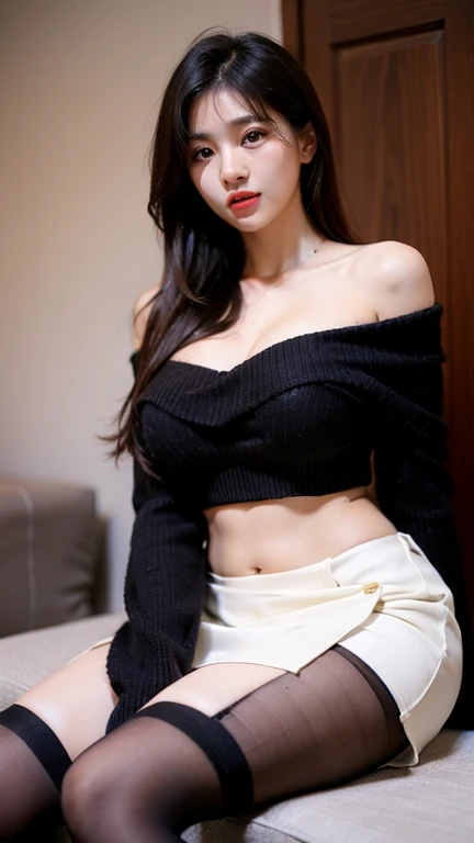 (realistic, high resolution:1.3), 1 girl with perfect figure, super fine face and eyes, long hair, tank top: 1.2 in random colors, short jeans, in a café, coffee on the table, small breasts, exposed cleavage,(20d:1.2),(thigh highs:1.4)((Detailed eyes)) ((detailed hair)), detailed skirt, detailed body, ((detailed face)) (top quality, 8k, masterpiece: 1.retty woman with perfect figure: 1.4, dark brown hair, big, wearing pendants, torn shorts, very detailed face and skin, detailed eyes, double eyelids, top quality, masterpiece, (photorealistic: 1.4), one woman, golden ratio, upper eye care, perfect face, beautiful figure, face close-up, long hair, gloss, highlight, gloss, glossy on skin, glossy on skin, wet skin, wet, bangs, cute smile, bust, off-shoulder, refreshing charm, elegant, perfect hands, shiny, highlight, glossy skin, bangs, bust, big, Warm off-shoulder, refreshing charm, ears out, gaze to the camera, poses at different angleshttps,(((Flawless Skin, Blushing Red Cheeks, Glitter Eyes and Aegyo Sal, Natural eyebrows, Curled eyelashes and thin eyeliner Blurred lips to look sexier))) (((()))) ((((climax))))