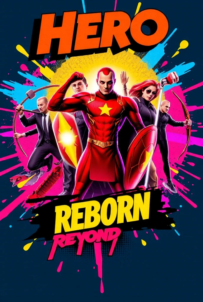 One punch man, Saitama in his pajama outfit looking clueless, movie poster, Action and adventure written in the background