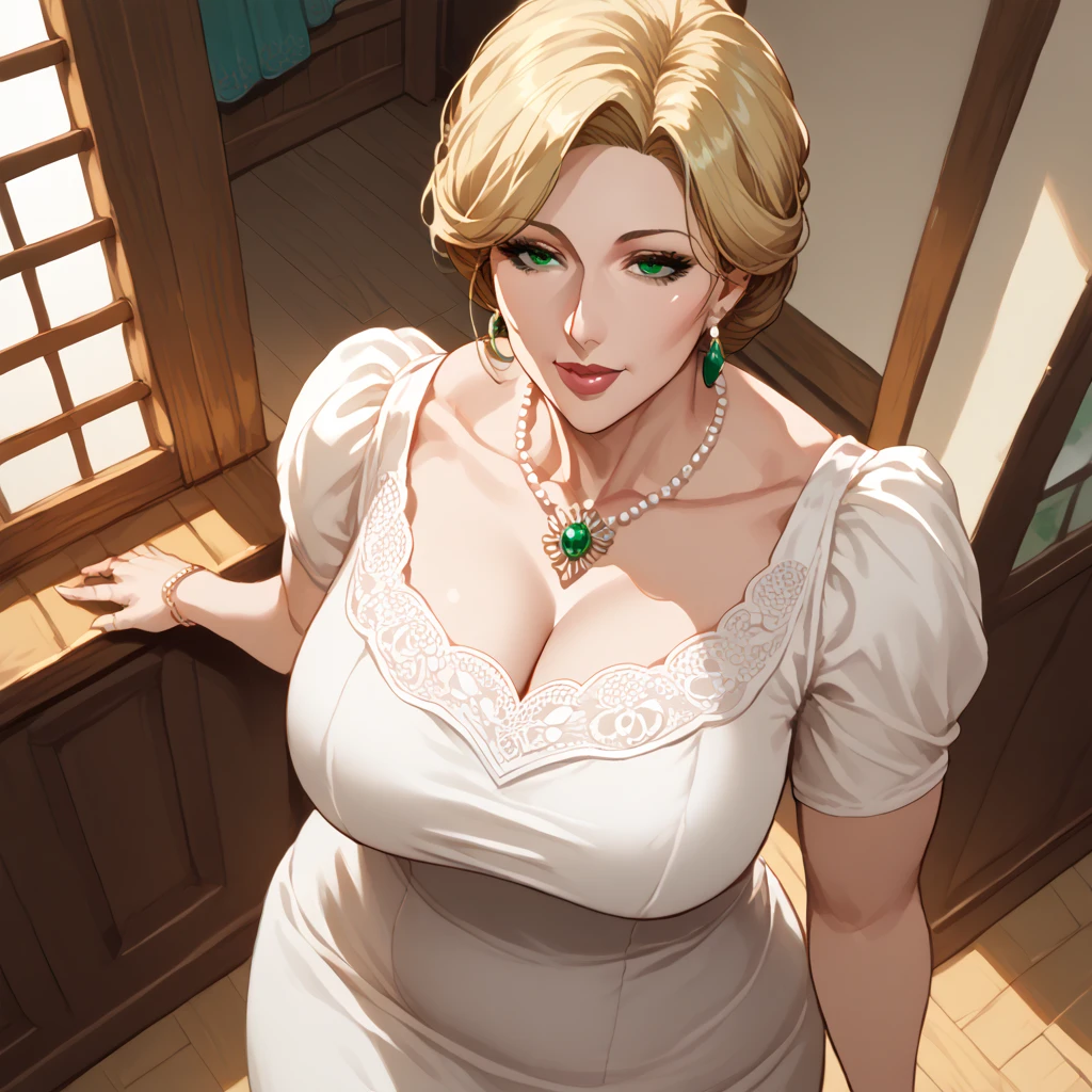 (masterpiece, best quality, high quality:1.4), Professional artwork, Desktop Wallpapers, Intricate details, Field of view, Sharp focus, Detailed, Realistic lighting, Hot topics on pixiv, 1 Girl, (vivid lights, Vibrant colors:1.05), Realistic shadows, ambient occlusion,
Marie Mamiya, Mature female, milf, Solitary, (Curvy beauty:1.1), VIP room, (Half-length photo:1.1), Looking at the audience,
(Red hair:1.05), Hair accessories, Lipstick, cosmetic, (Moles under the eyes:0.9), Necklace, Ultra-fine hair, Super detailed face, (Glowing eyes:1.05), Perfect eyes, Perfect face, perfect retina, Perfect Student, earrings, (Attractive appearance, blush:1.15), Slut, Obscene face, Smile,
(ignore:1.4), Necklace, necklace, nail, Perfectly drawn, No blurred sagging breasts、Cleavage, cleveage、Thick thighs)), Perfect body,,