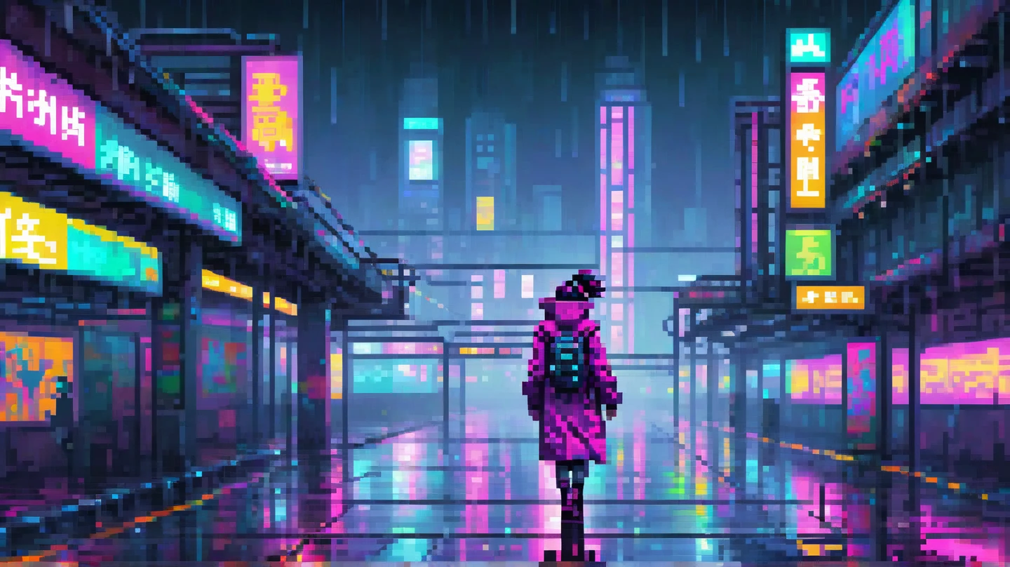 (best quality,4k,8k,highres,masterpiece:1.2),ultra-detailed,(realistic,photorealistic,photo-realistic:1.37),cyberfloral punk woman full-length,rendering 16k,illustration,neon pink hair,glowing cyberpunk tattoos,highly detailed face,expressive eyes,edgy fashion style,cutting-edge technology accessories,futuristic urban environment,nighttime cityscape,wet streets,gloomy atmosphere,intense red and blue color scheme,dramatic lighting effects,reflective surfaces,various cybernetic implants and enhancements,vibrant digital flowers intertwined with metallic wires,energy particles floating in the air,visually chaotic yet harmonious composition.