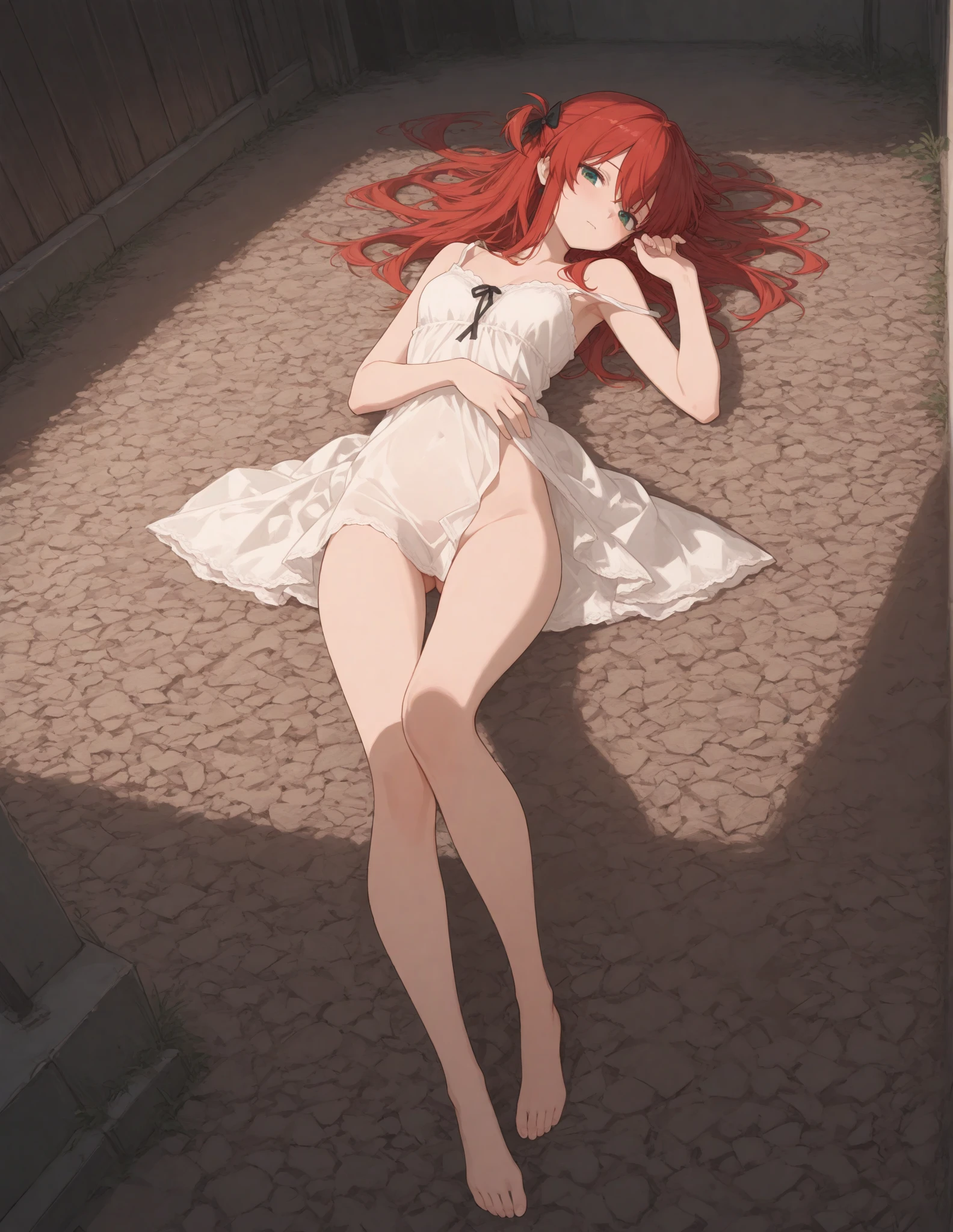 Sexy hentai nude 18 years old teen, red hair, black nails
