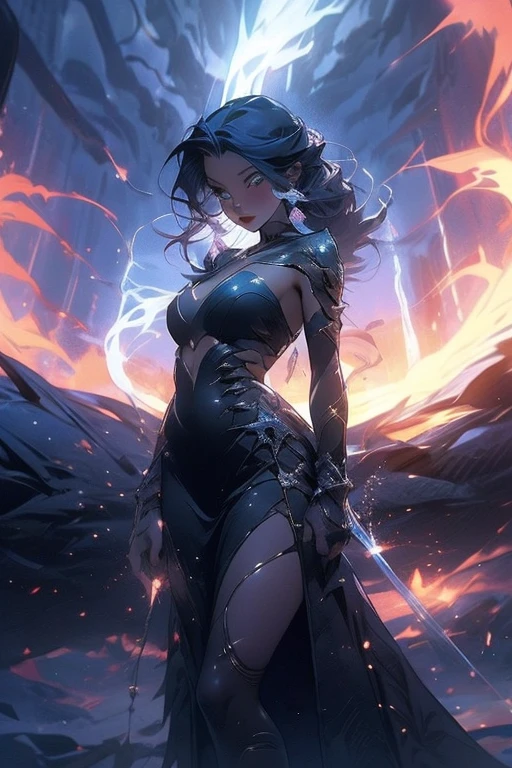1female，45 yers old，Huge breasts， 独奏，wonder women，cyber punk perssonage，head band， Pornographic exposure，coniferous forest，at winter season，  She has long flowing black hair， Bare genitalia，hail，Bigchest， From the front side， Wet straight hair， Sweating profusely，Petting the ，mostly cloudy sky，（tmasterpiece），（Very detailed CG unity 8K wallpaper），best qualtiy，cinmatic lighting，detailed back ground，beatiful detailed eyeright pupils，（Very fine and beautiful），（Beautiful and detailed eye description），ultra - detailed，facing at camera，A high resolution，ultra - detailed），Very long hair，Combat posture，Raise your sword with both hands，Emotive expressionlushed complexion，is shy，Chest sagging，nakenespose the genitals，revealing breasts，Camel toes，with no underpanttremely large bosom，Extremely colorful，Most detailed，fully body photo，The face is well lit