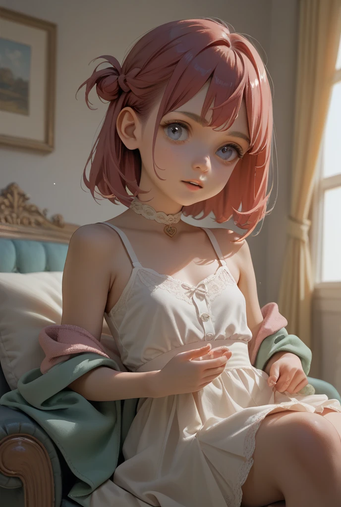 ((Chibi 3D))) Cute and beautiful  anime、girl 1,18age,Bob style hair mixed with pink, white and blue, long sleeve、Wear pajamas with cute patterns、Hair straightening、Ahoge、sleeping habit、silk、Beads bracelet、beads、Green null、blurry、blurry background、blurry foreground、chromatic aberration, blue eyes、Watery eye、Moist eyes、building、Mobile Phone Images、choker、＃Location、room、on the bed、in front of the mirror、Colorful wall、cut off, Depth of written boundary, heart, gem,, abdomen, Motion blur, colorful hair, necklace, Open clothes, indoor, parted lips,Pearl Bracelet、photograph \(Moderately\)、pink hair、shirt、short hair、null、smile、#motion、Waking up.Akhi゛、I&#39;m looking at you through the mirror、Are standing、gal peace、drink juice、wave hands、alone、spike bracelet、sitting、Woman in Alafe in dress, goddess of flowers,  beautifuldigital artワーク, art style, queen of flowers, 🌺 cgsociety, Girl in flowers, colorfull digital art, vivid fantasy style, Karol Bak Oud, flower lady, FantasyBeautiful, Alice x. Open, digital art )、３D,photograph、genuine、beautiful、masterpiece、８K、anatomically correct、zoom in、