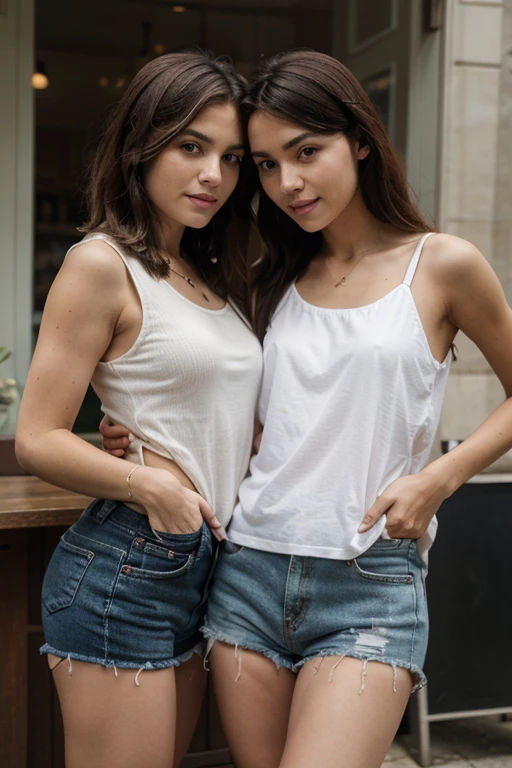 A beautiful girl with his friend 