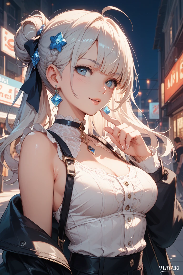 Anime girl with red hair and blue eyes holds baby, visual novel cg, from the azur lane videogame, azur lane style, umineko, Ecchi anime style, characters from azur lane, anime maids riding early tanks, ; visual novel, two beautiful anime girls, visual novel key visual, visual novel, Gothic Maiden anime girl, Ecchi, Photorealistic, 8K, hight resolution, 1girl in, Woman,(Skindentation), (large full breasts), (Professional Lighting, Bokeh), (Street), (People, Crowds:0.6), market, (Night:1.2),(White hair:2.0), (Blouse:1.5), (portait:0.6), Gorgeous, bloom, (Floating hair),(light Particle, Lens Flare), (Dynamic Pose:1.2), Soft lighting, NSFW:1.5,masutepiece, Best Quality, High quality, High Definition, high quality texture, high quality shadow, high detailing, Beautiful detailed, fine detailed, extremely details CG, Detailed texture, realistic representation of face, Realistic, Colorful , Delicate, Cinematic Light, side lights, Lens Flare, Ray tracing, (intricate detailes, makeup, pureerosface_v1:0.5), (Detailed beautiful delicate face, Detailed beautiful delicate eyes, A perfectly proportioned face, High detailed skin, Detailed skin, best relationship with four fingers and one thumb, Arms under the chest, Medium-sized breasts, wide hips, smooth midriff, Thin, Blue sky, blue-white sea with waves, good condition,
