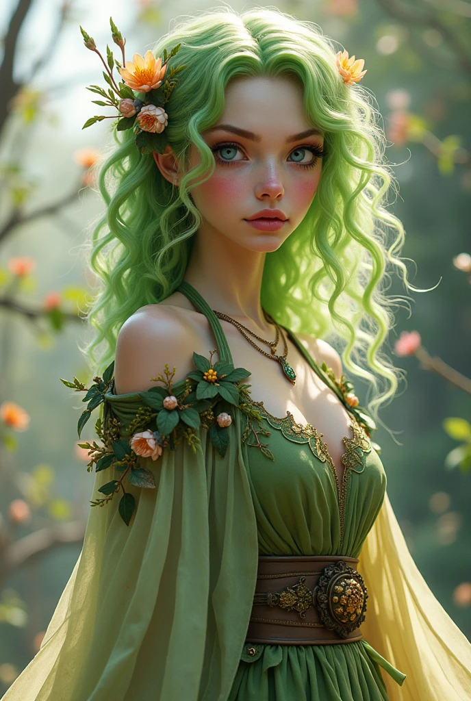 motor irreal:1.4,UHD,La mejor calidad:1.4, fotorrealista:1.4, textura de la piel:1.4, obra maestra:1.8,Graphic image of a beautiful dryad girl, Las flores se tejen en un hermoso cabello, ojos expresivos, Tatuajes de hojas de hiedra venenosa en su cara, Dibujos de hojas y flores de hiedra venenosa en todo el cuerpo., una figura de cuerpo entero, Light green skin in a girl, Pose del modelo, Denso matorral de bosque en el fondo, High detail, Hiperrealismo, alta calidad, Enfoque claro, SLR camera, .cgi. (Fondo azul:1.4) ,
