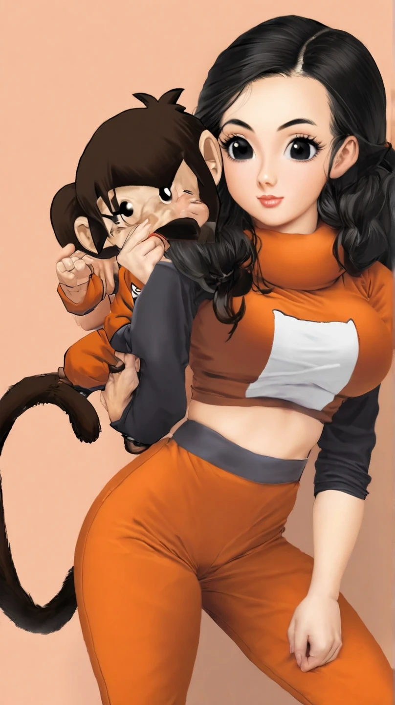 masterpiece, best quality, expressive eyes, perfect face, a girl get transformed into a female furry  lion MILF, furry, confused, blushed, black hair, long hair, red baseball cap with a "M", naked, brown eyes ,MILF , pussy, big boobs, Open mouth  , múltiple views, gender bender, DAGASI style, reference sheet,  
