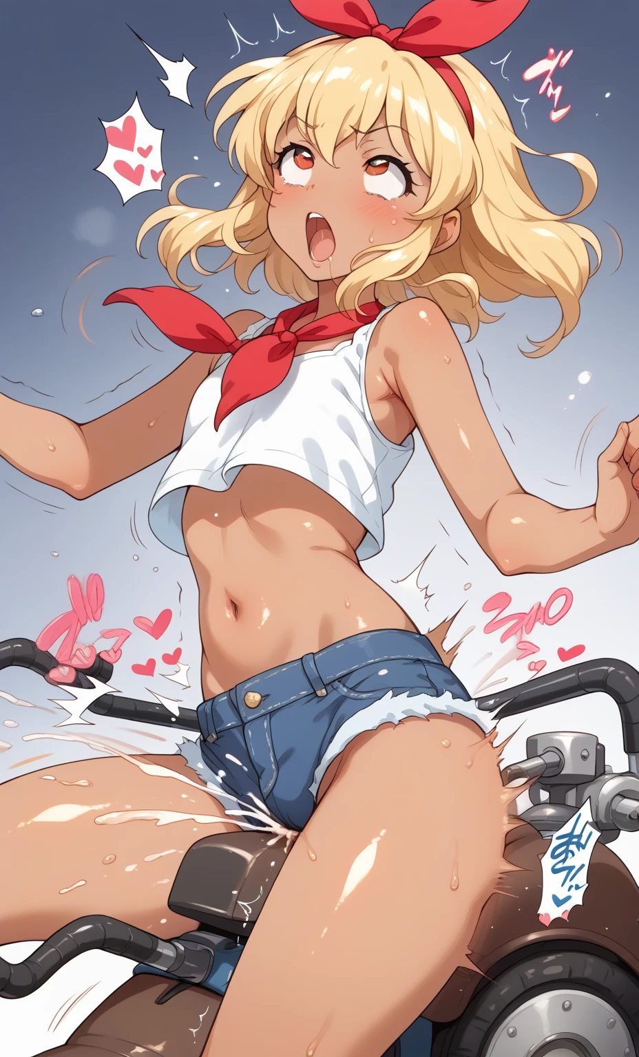 6 year old Japanese girl naked,Tricycle,Put the penis in your mouth,Bukkake,Close-up heart-eyes excited ahegao face'Eyes wearing silver-white mirrored lens sunglasses、I looked at the world reflected in the lenses of my sunglasses..(Side Pony,Colorful Hair),