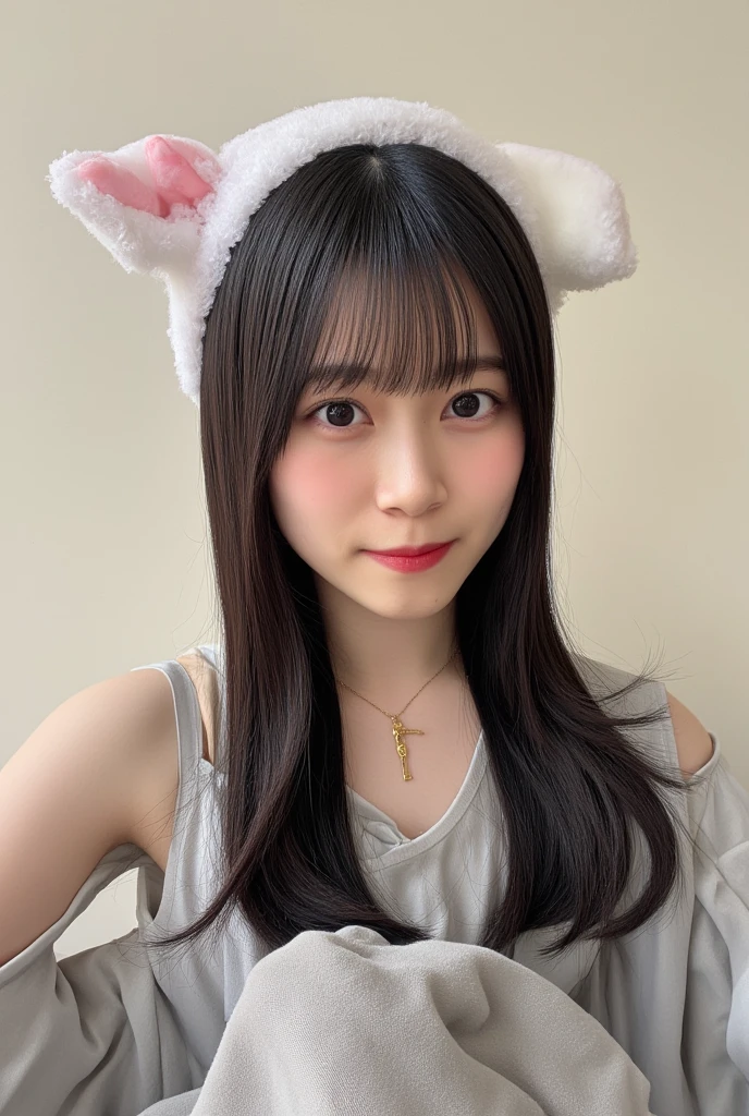 (top-quality、8k、32K、masuter piece、nffsw:1.2)、、profile、(slim figure:1.2)、(s lips) 、17 age、Pink blouse、Colossal 、double eyelid、shinny skin、Realistic rayare、beauitful face、(A smile:1.3)、crouching down、(From  above:1.2)、(a closeup:1.4)、blurry backround、(Front Focus)、(dark: 1.6)、Fantasy Art、photoRealstic、Professional Lighting、extra detailed face、Award-winning、deep-shadows、brown hair,ズームレイヤー, captures a selfie:1.5