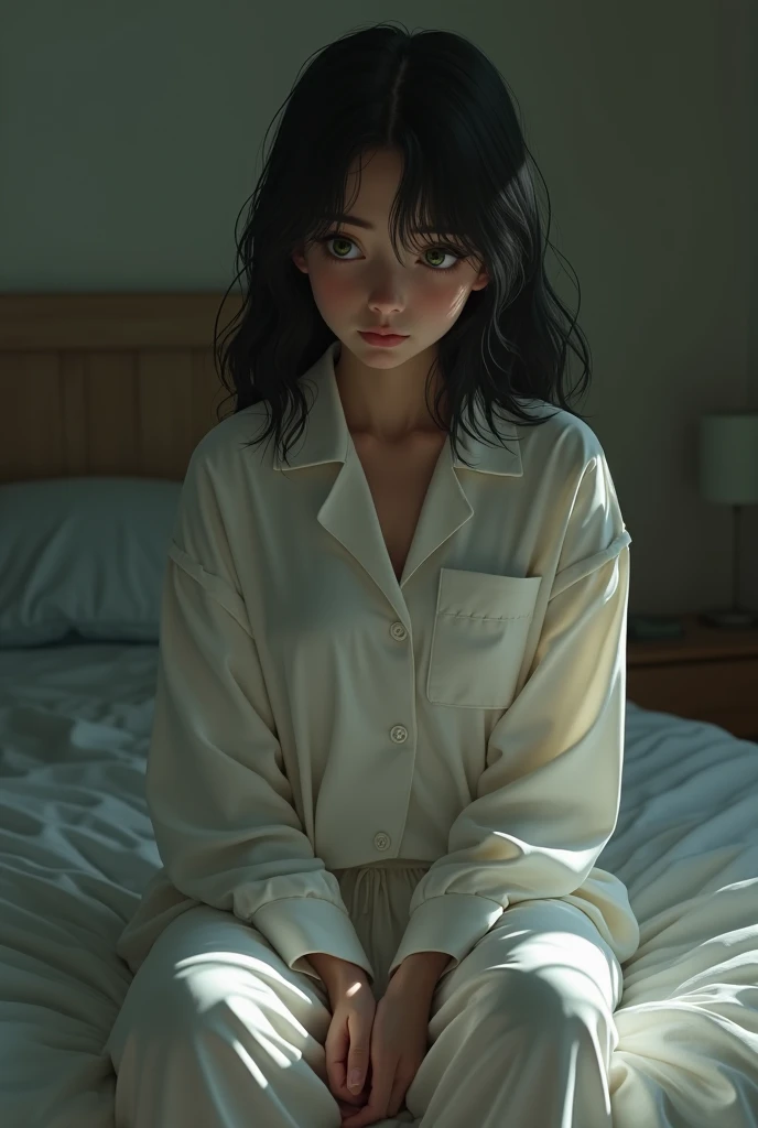 sharp focus, 1girl, wearing comfy clothes. sitting by window, looking out window, at night. rainy night
((cozy bedroom)), (solo)
<lora:more_details:1>
