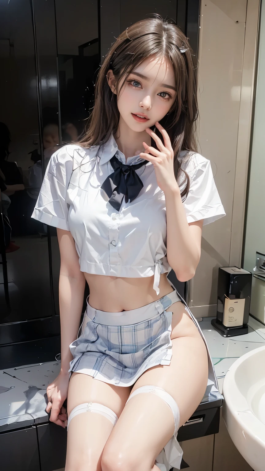 Best Quality Detail:1.2, realistic, 8,000 words, highest resolution, 1 girl:1.2, very 상세한, high quality texture, delicate details, The Details, very 상세한 CG, high quality shadows, Detail : beautiful delicate face, Detail : beautiful and delicate eyes, depth of field, ray tracing, Women over 24 years old, pretty kpop girl, korean urzan face:1.1, slim face, Ulzzang-6500-v1.1:0.6, pure face_v1, shining eyes, teak, shiny lips, perfect body、wearing high school、ridiculously short skirt、very, very cute face、wearing a Y shirt,((trashYDark blue micro mini pleated skirt and shirt、underwear under clothes、white sexy bra、white sexy panties))、seductive pose、(((Lie on your side)))、(((Spread your legs wide apart:1.5)))、(((If you wear your skirt backwards, can you see my panties???:1.3))),Mekoji,sharp focus:1.2,perfect body매를 가진 귀여운 소녀:1.4,best smile,skin,stomach:1.2,camel toe,Show your panties through the holes in both legs、photorealistic:1.4, very very 상세한, realistic 사진, Full color RAW photos, Fujifilm(medium format:1.2), Hasselblad:1.2, carl zeiss:1.1, Amazing dynamic range photos(useful_illustration: Smooth-768:1.1), highest resolution, high pixel count, Clear details, clear image, Natural color reproduction, noise reduction, high fidelity, , software improvements, Upscaling, Optimized Algorithm, Professional-grade retouching、(((school classroom)))
