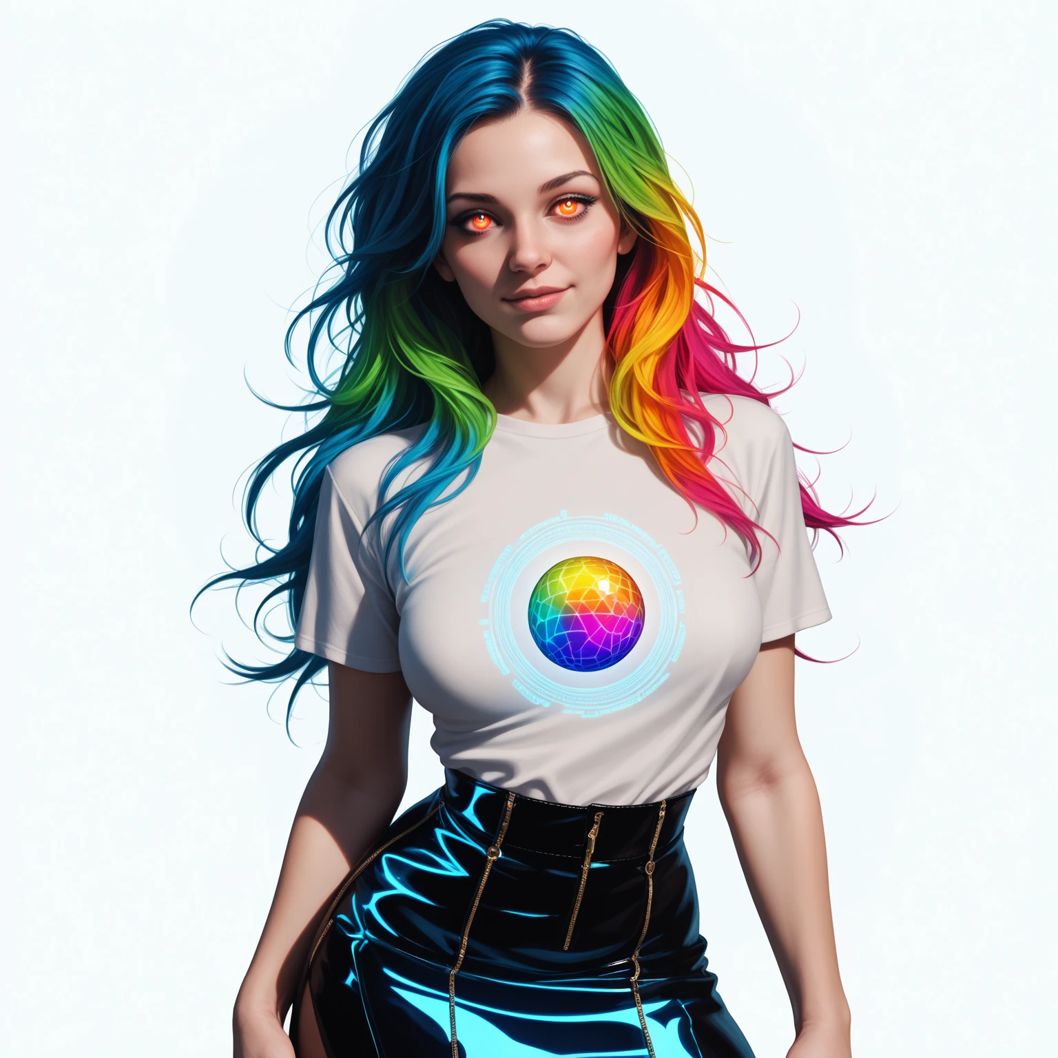 photo RAW, portrait, science lab, brainwashing machine, mind control device, hypnosis, entranced, dazed, drugged, masterpiece, best quality, 1girl, (spiralwash eyes:1.2), rainbow iris (spinning color eyes), open mouth, drooling, dazed, expressionless <lora:spiralwashv2_1544:1>, nsfw, small breasts, latex t-shirt, Australian 19 year old, undergraduate, student