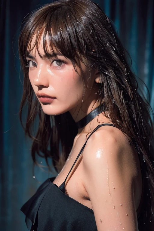 Best quality, masterpiece, ultra high res, (photorealistic:1.4), raw photo, 1girl,
wet hair, wet body, water drop on the skin, directed by shane mcmellen, in the style of neon-lit pop art, photo taken with ektachrome, distorted portraiture, surreal sculpture, gothic dark and moody tones, softbox lighting, instax film
crying