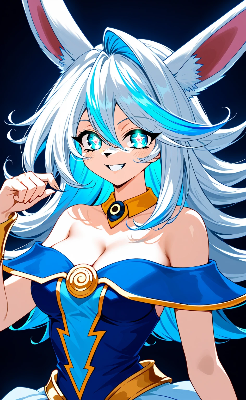 Sapha,long white hair,green eyes with star-shaped pupils,smiling,upper body,
Rhodo,tiara,gauntlets,thighhighs,cleavage,skirt,armor,cleavage,
ice castle,outer space,
(insanely detailed, beautiful detailed face, masterpiece, best quality),<lora:SapphireRhodonite-10D4:0.8>,